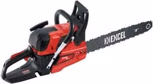 Motosega a scoppio Excel rossa con barra da 45 cm e cilindrata 45,2 cc