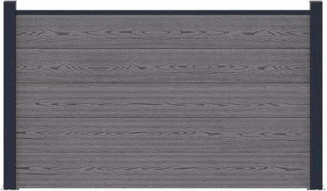 Pannello di recinzione | Recinzione da Giardino WPC e Alluminio Grigio