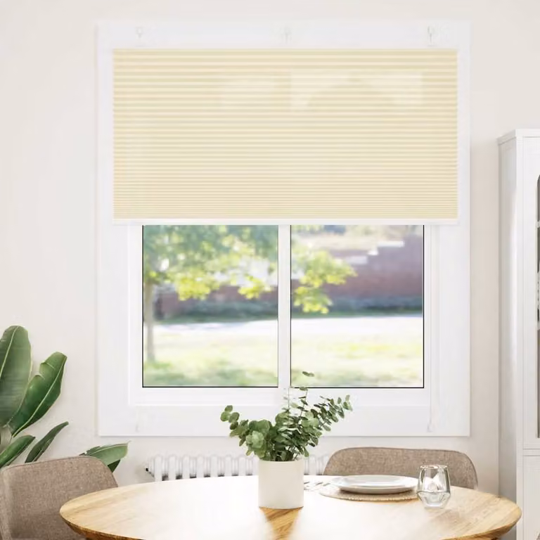 vidaXL Tenda Plissettata Crema 120x100 cm Larghezza Tessuto 119,4 cm