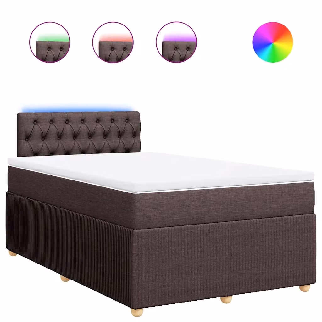 Letto Ibrido con Materasso vidaXL in Legno di Pino e Tessuto, Marrone e Bianco, L/P/H: 120 x 200 cm – 2