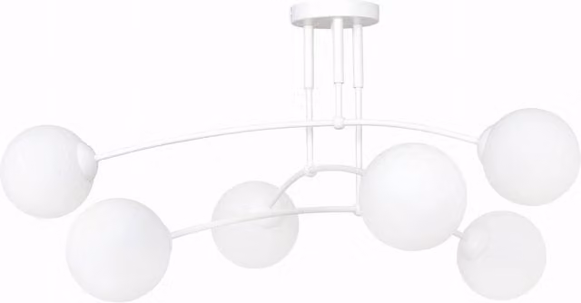 Lampadario Emibig Pregos bianco vetro 6xE14 70cm IP20