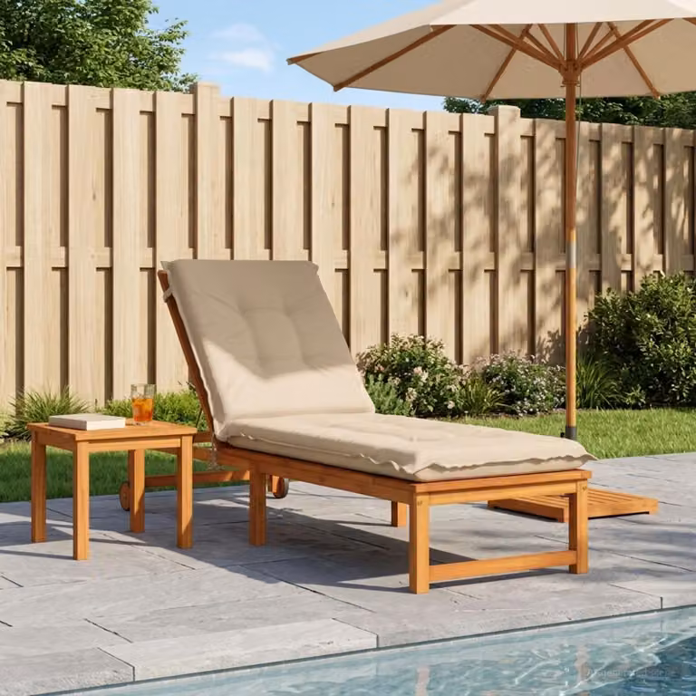 Cuscino per lettino vidaXL GEMERT beige in poliestere con rivestimento rimovibile e resistente ai raggi UV