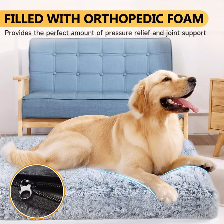 Cuccia ortopedica per cani, in peluche, dimensioni 50x40x4 cm, lavabile e antiscivolo, ideale per trasportini per cani