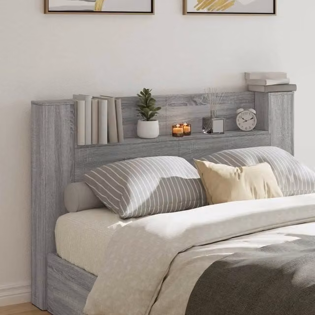 Testiera-Testata Decorativa Grigio Sonoma 160 x 16,5 x 103,5 cm Legno multistrato