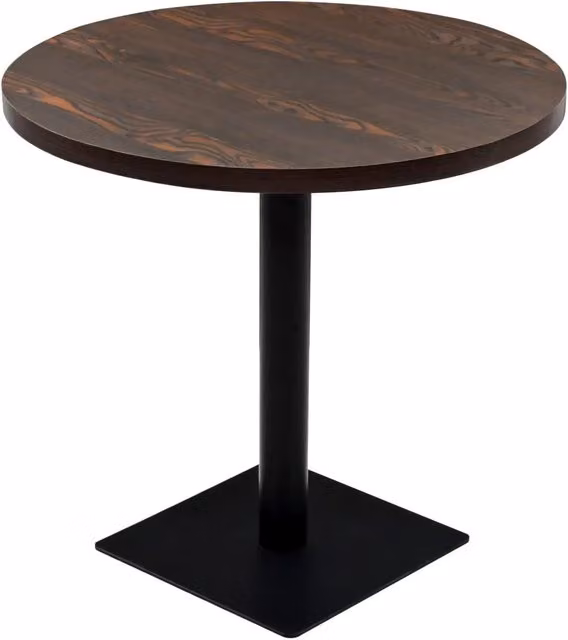 Tavolo Bistrot Rotondo Moderno in MDF e Metallo Colore Antracite L: 80 cm, H: 75 cm