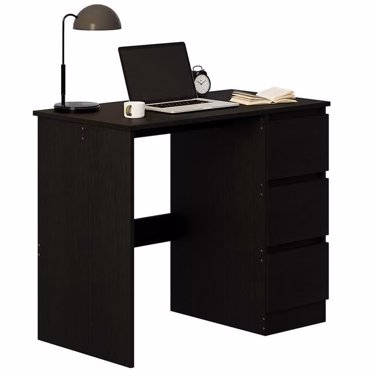 Scrivania Per Computer Nera Loft Con Cassetti – Moderna Per Giovani