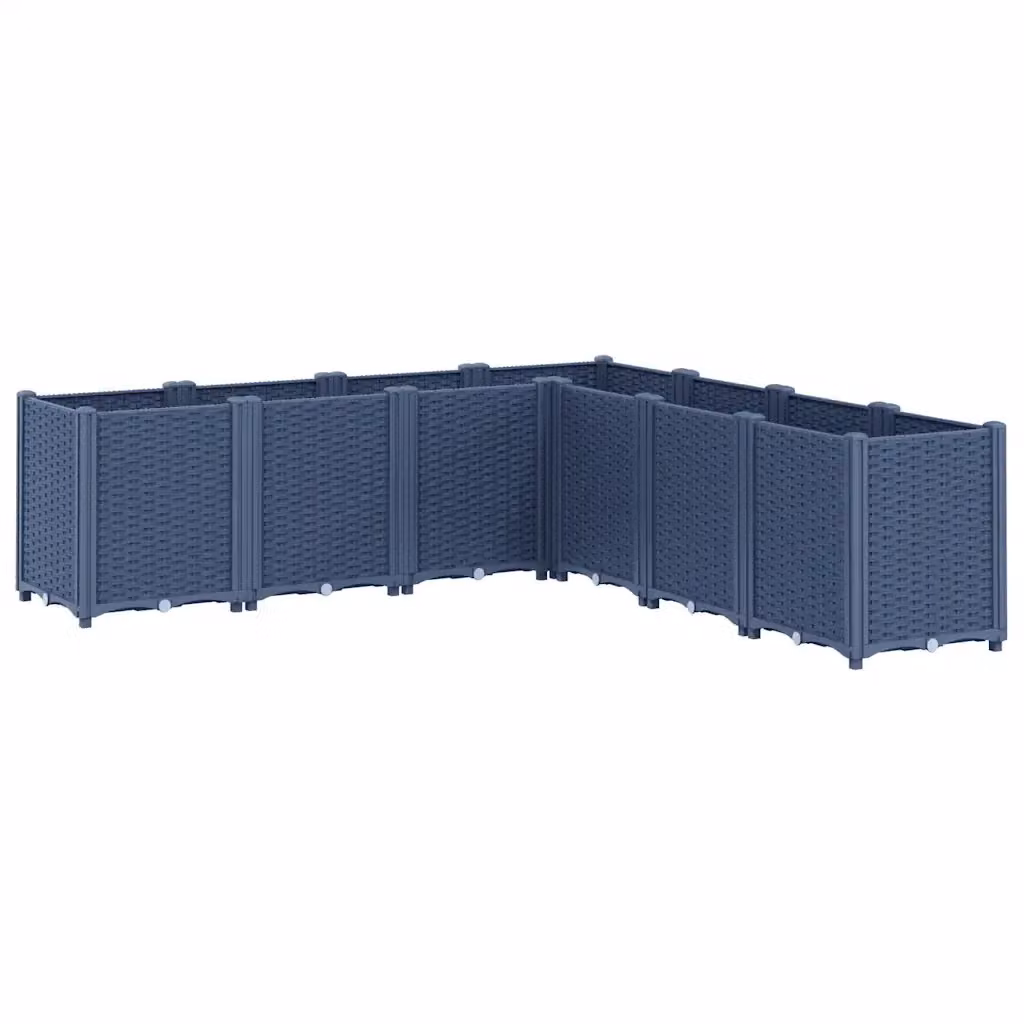 Fioriera da giardino vidaXL in plastica grigio blu L: 160 cm, P: 160 cm, H: 53 cm – 2