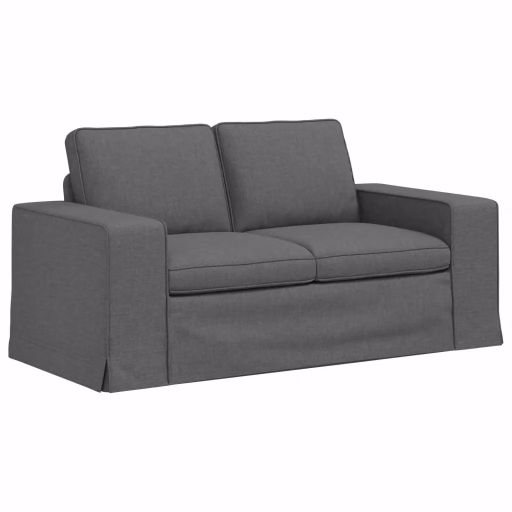 Divano moderno vidaXL in tessuto grigio scuro e nero con struttura in metallo L: 162 cm, P: 80 cm, H: 82 cm – 2