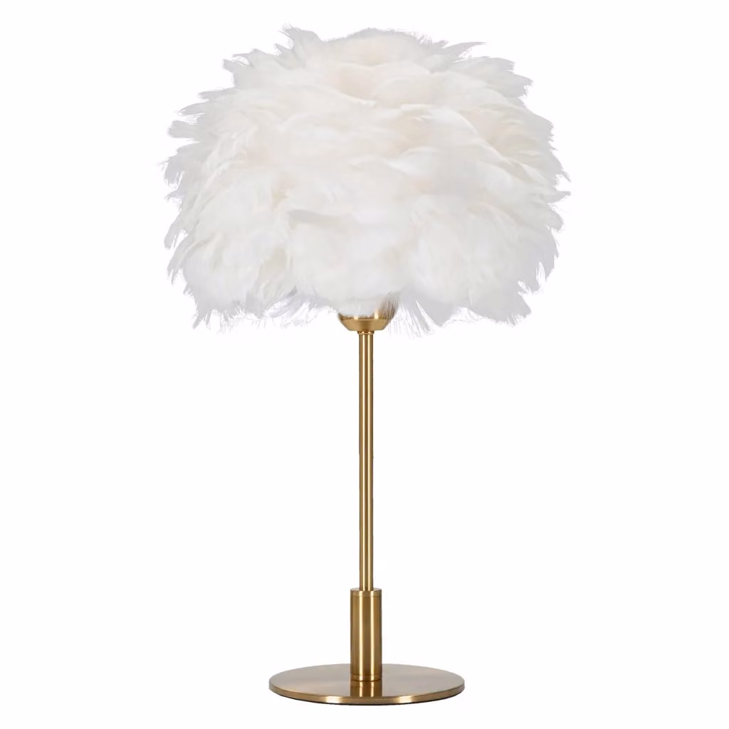 Bala, Lampada da Tavolo in Metallo e Plastica, Oro e Bianco, con Lampadina E27 Sostituibile – 2