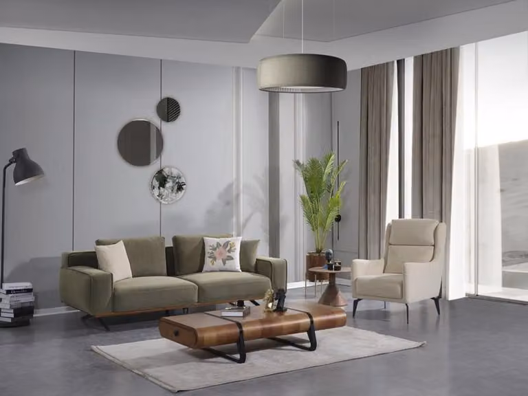 Loungegarnitur Wohnzimmergarnitur Wohnlandschaft Set Sofa Couch Möbel 3+1