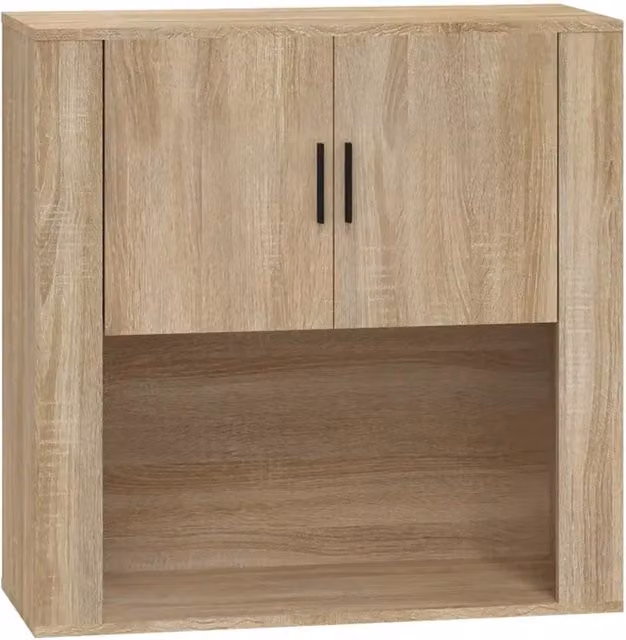 Mobile contenitore a parete moderno in legno composito effetto rovere color marrone L: 80 cm, P: 33 cm, H: 80 cm
