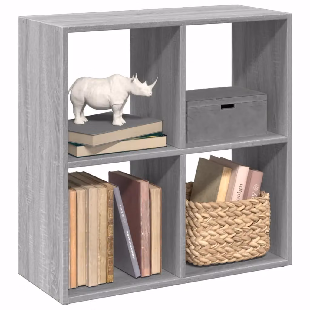 Libreria Divisorio Moderna vidaXL Grigio Opaco in MDF L/P/H: 69,5 x 29 x 69,5 cm