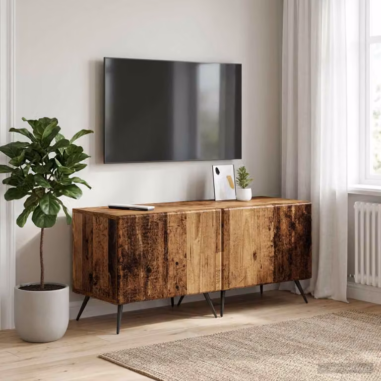 Mobile TV moderno vidaXL in legno ingegnerizzato e MDF, colore marrone opaco