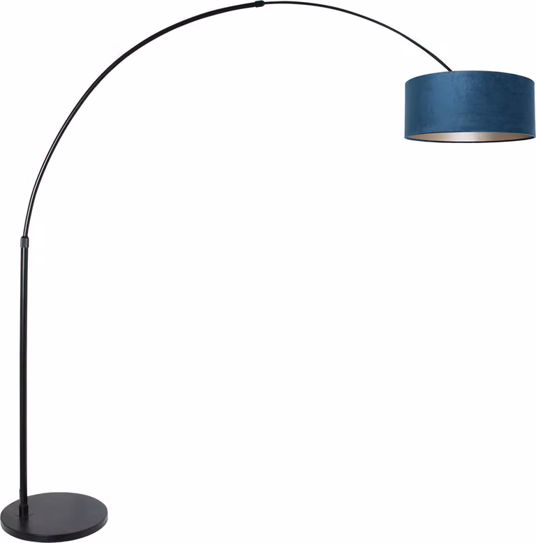 Lampada da terra - nero - Sparkled Light - metallo velluto - Ø 45cm - E27 - 8242ZW - Steinhauer