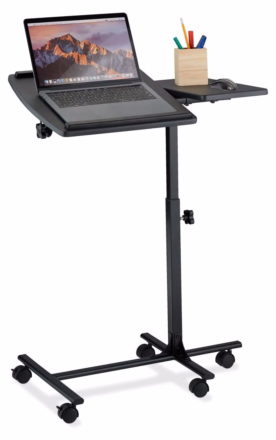 Tavolino per laptop da letto - Regolabile in altezza - Inclinabile - Nero - 61 x 40 cm