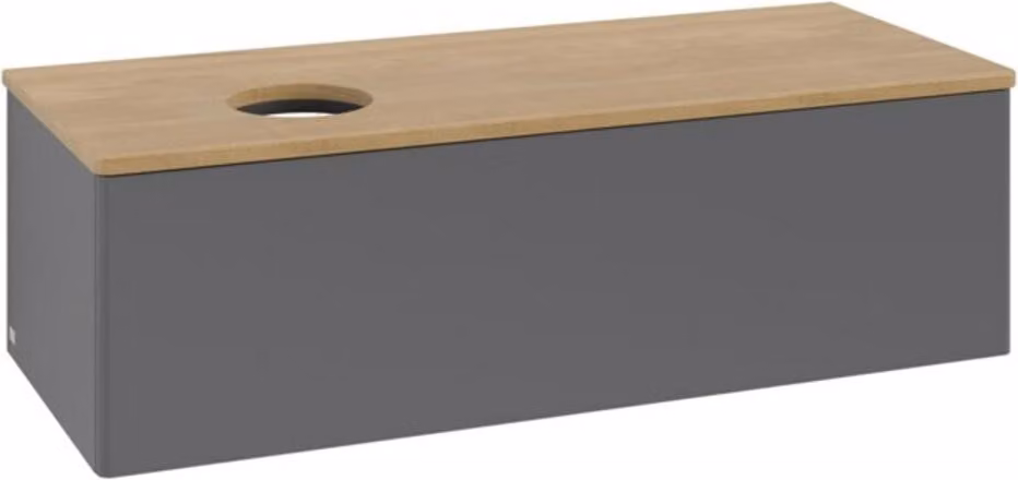 V&B Mobiletto senza struttura frontale, con illuminazione Antao 120x36x50cm, WBP hon. Oa, Antrac. m Lac