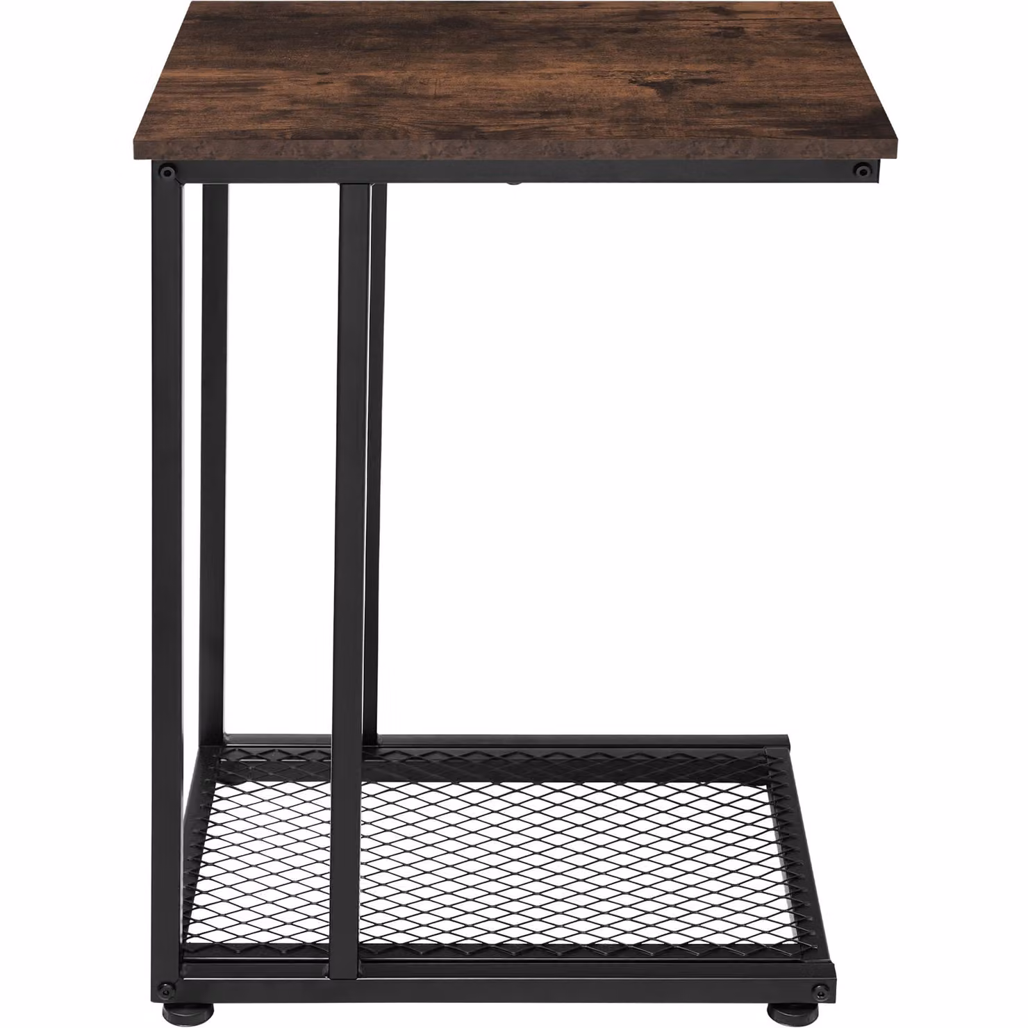 Tavolino rettangolare TecTake GmbH in stile industriale con finitura opaca, marrone e nero, L/P/H: 48 x 35 x 66 cm – 4