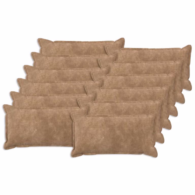 vidaXL Cuscino con cuscino HOUTEN 12 pz Tortora Fleece in microfibra