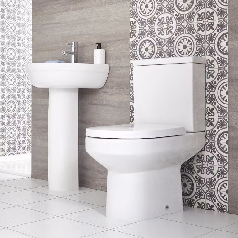 Set Bagno con Lavabo su Colonna e Sanitario WC a Terra - Covelly