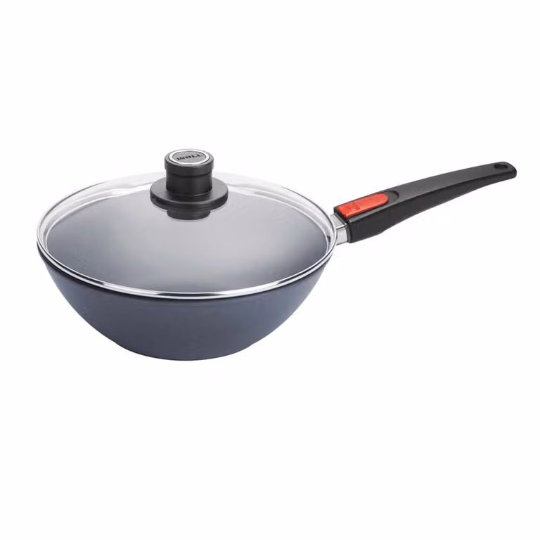 Wok in alluminio fuso antiaderente per induzione con coperchio, Diamond Lite, diam. 30cm