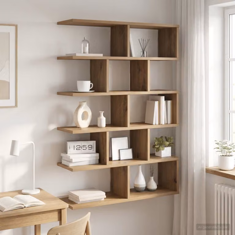 Scaffale da parete moderno vidaXL in legno color marrone L: 70 cm, P: 20 cm, H: 100 cm