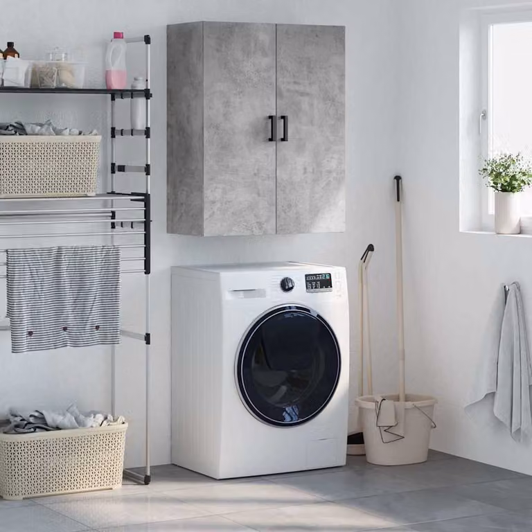 Mobile a parete vidaXL moderno in MDF grigio con ante a battente L/P/H: 69,5 x 34 x 90 cm