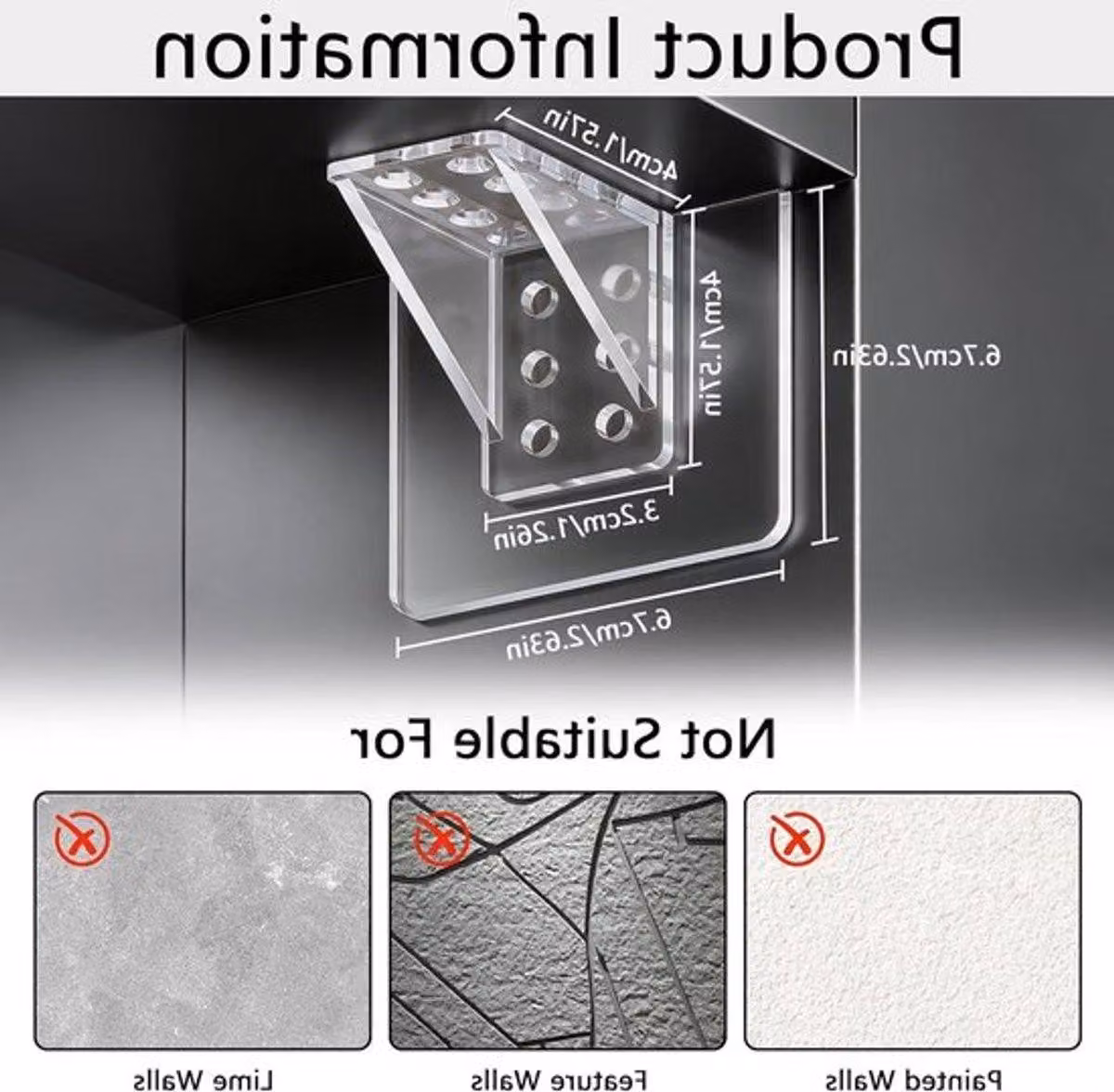 Set di 12 supporti trasparenti per mensole, con angoli adesivi, adatti per armadi e guardaroba, dimensioni 70 x 70 mm, non richiedono foratura, ideali per