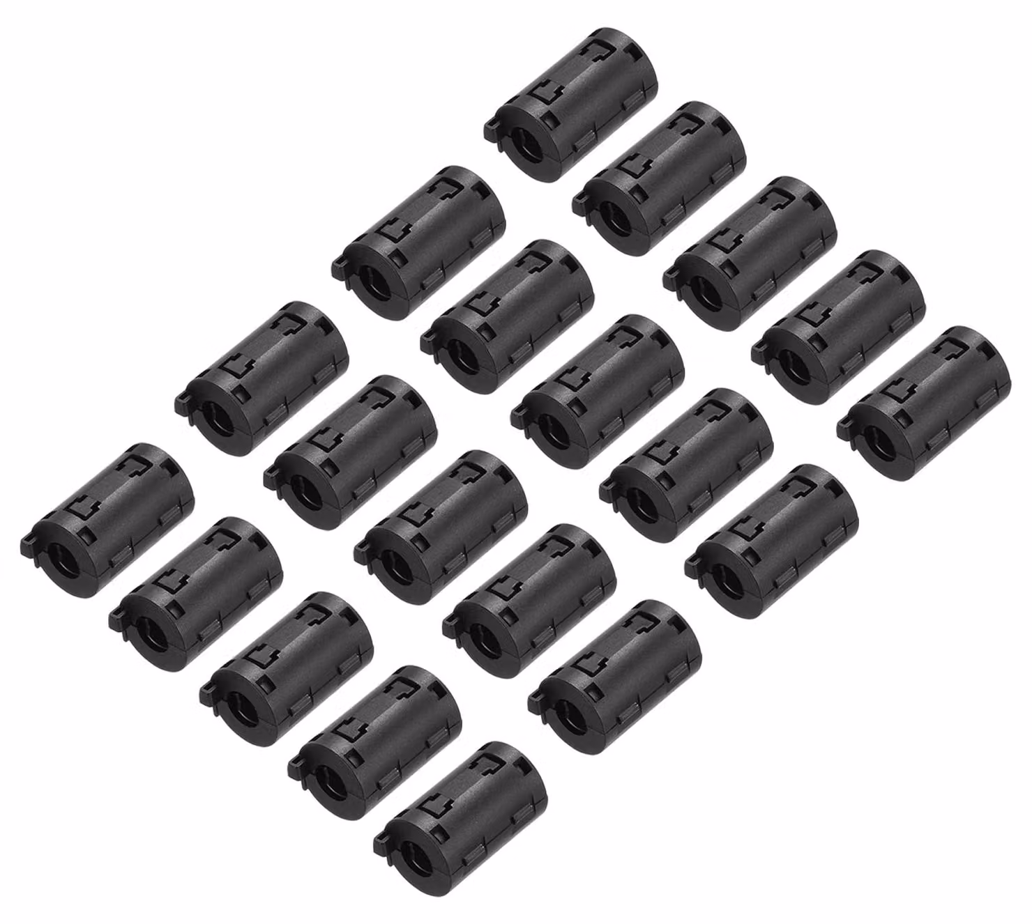 Clip per cavi a anello di ferrite, diametro 9 mm, confezione da 20 pezzi, colore nero