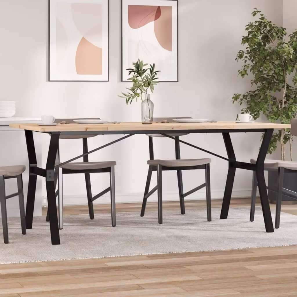 Maison Exclusive - Tavolo da Pranzo Telaio a Y 180x90x75,5 cm Legno Pino e Acciaio