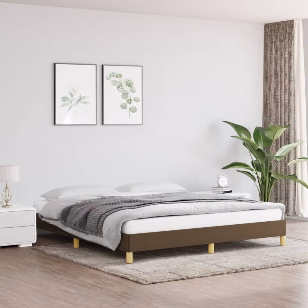 The Living Store rete marrone scuro 180x200 cm in tessuto