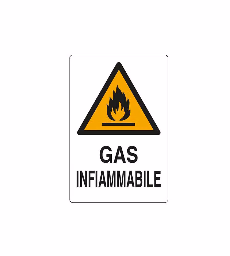 Cartello Gas Infiammabile 20X 30 Alluminio