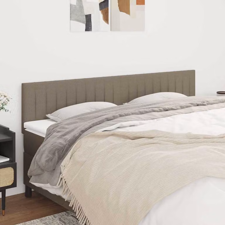 Testiera per letto vidaXL in tessuto color tortora, L: 160 cm, P: 5 cm, H: 78-88 cm