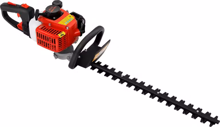 Tagliasiepi a benzina - Potatore con manico lungo - Motore da 22,5 cc - Lama da 56 cm - 9000 giri/min - Decespugliatore per giardino e parco - Colore: rosso