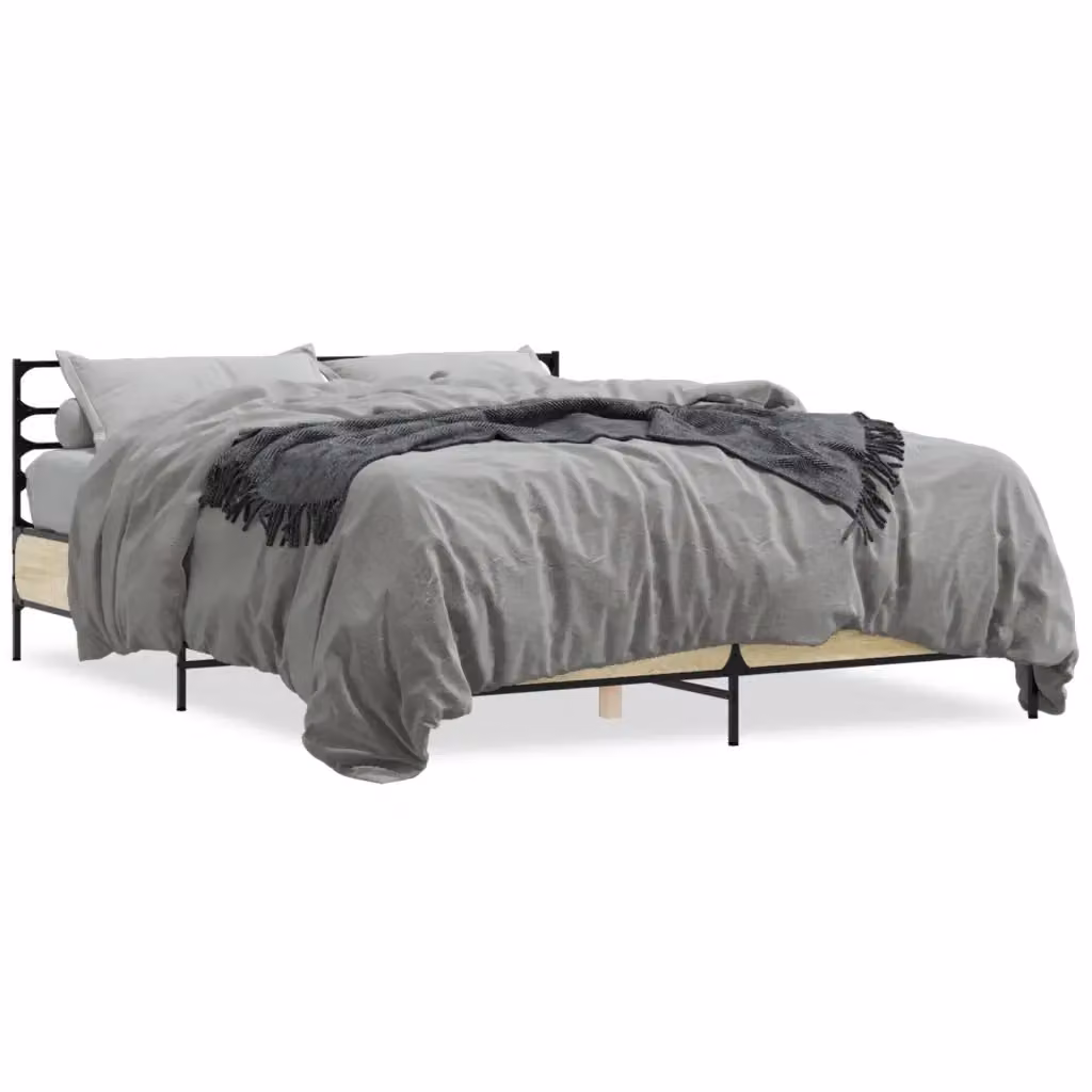 Giroletto vidaXL in Rovere Sonoma e Metallo, L/P: 160 x 200 cm – 2
