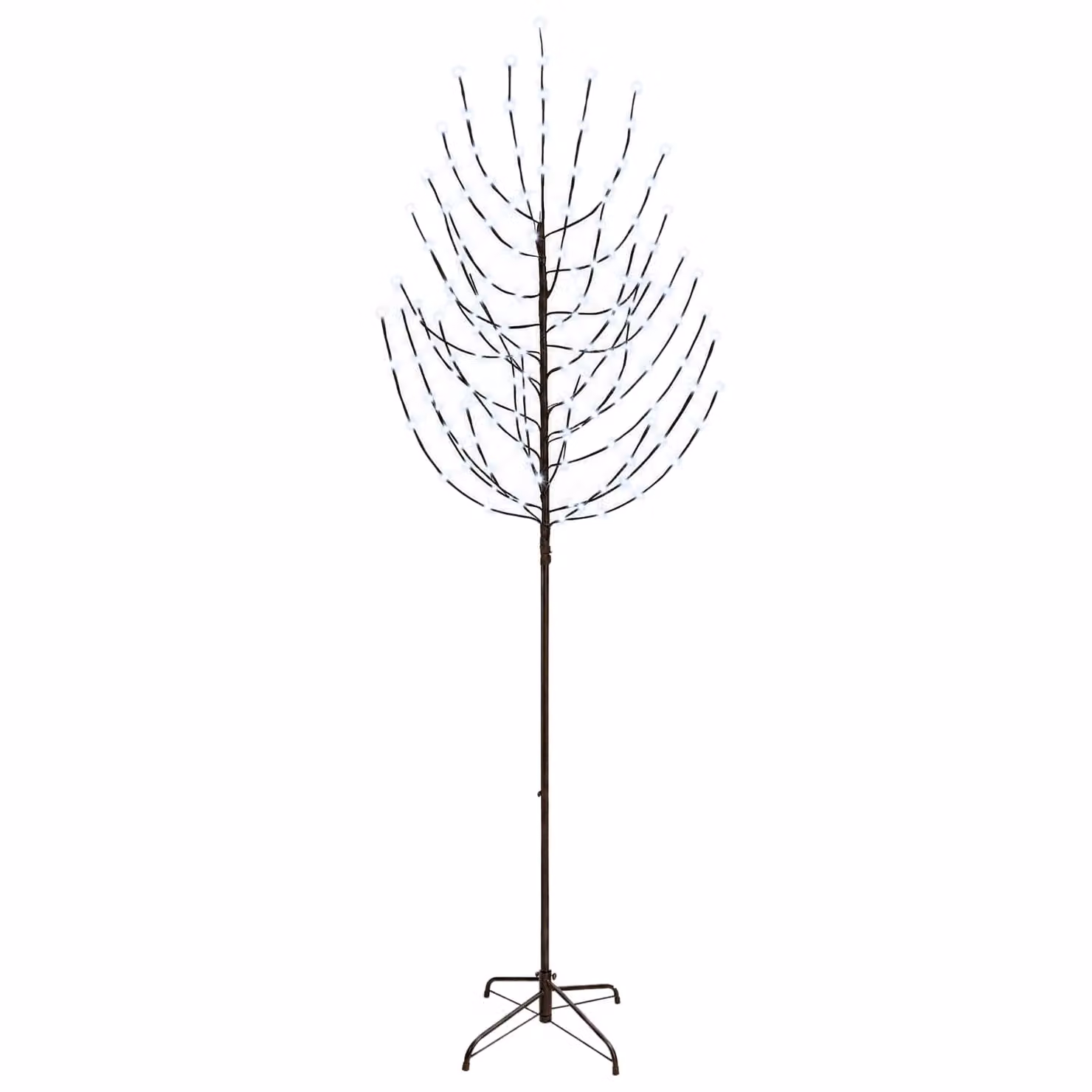 vidaXL Albero di Natale LED Nero 210 cm Acciaio 180 LED