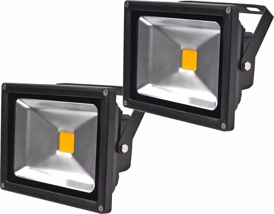 2 proiettori LED da 20 W, Greenmigo IP65 impermeabili, bianco freddo, 120°, proiettori LED da esterno, alimentazione CA 85-265 V, bianco luce diurna