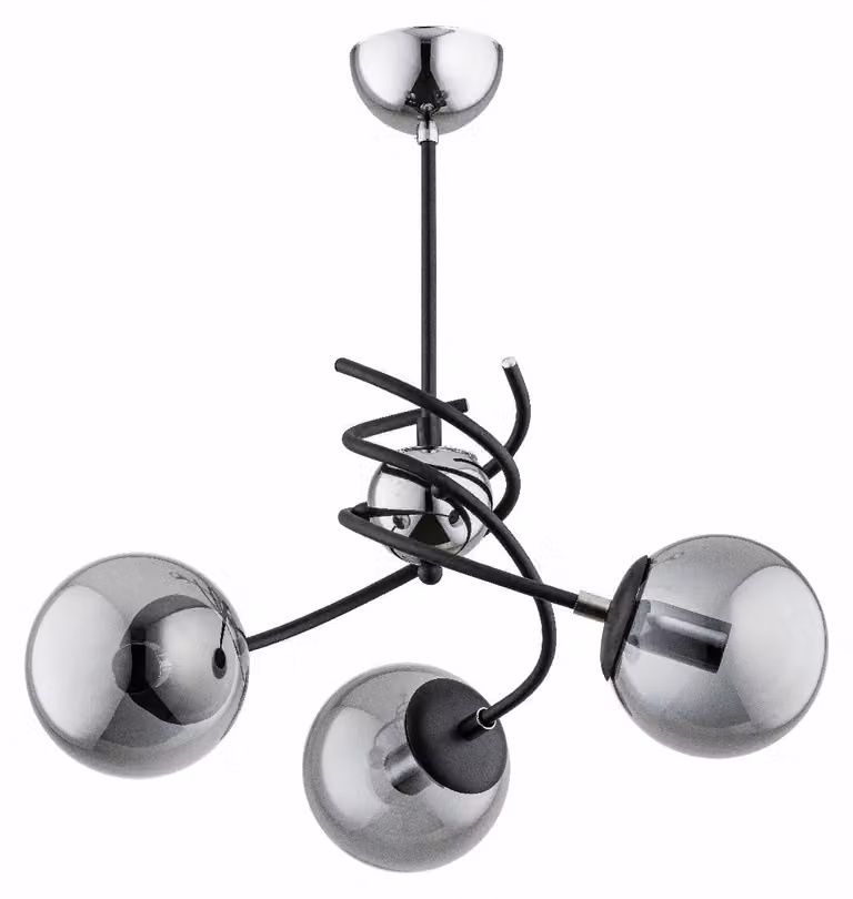 Lampada a sospensione SALSA nera-cromata 3xE14x10W in metallo, dimensioni: 48x50x50 cm, IP20, Alfa