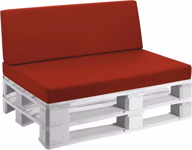 Cuscini per Pallet 120x80 cm Seduta e Schienale in Similpelle Mariotti Reforma Rosso