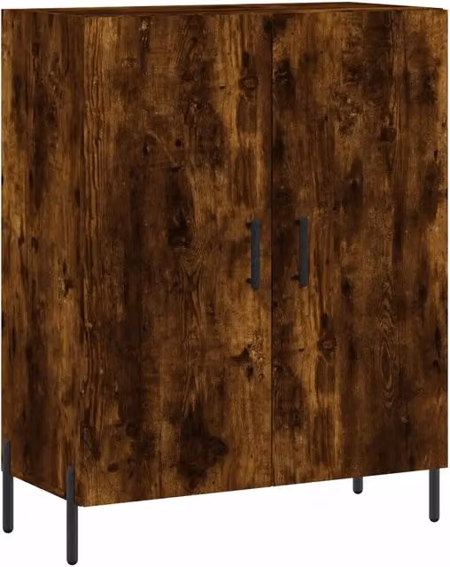 Credenza Buffet in Rovere Fumo e Legno Multistrato, L: 69,5 cm, P: 34 cm, H: 90 cm – 1
