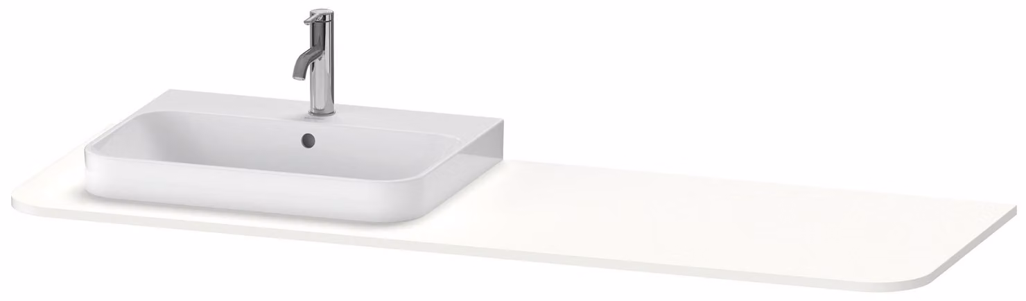 Console Duravit Happy D.2 Plus, 1600x550 mm, 1 découpe à gauche, pour meuble sous-lavabo HP4944, HP4963, HP4973, HP031HL8484, HP031HL8484