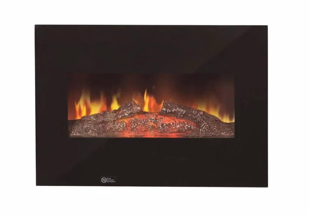 Stufa Elettrica Effetto Camino DCG con Telecomando e Timer 1800 Watt, Colore Nero, H: 66 cm, L: 44 cm, P: 42 cm – 2