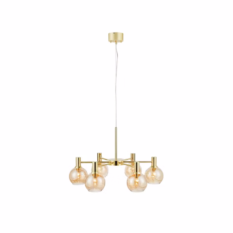 Markslöjd Lampada a sospensione in vetro Ambra, dimmerabile, Ottone / Oro, Soggiorno / Sala da pranzo, Vetro, Lampada a sospensione