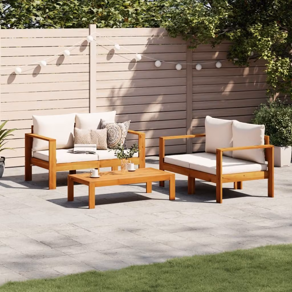 Maison Exclusive - Set da giardino a 3 pezzi con cuscini, in legno massello di acacia