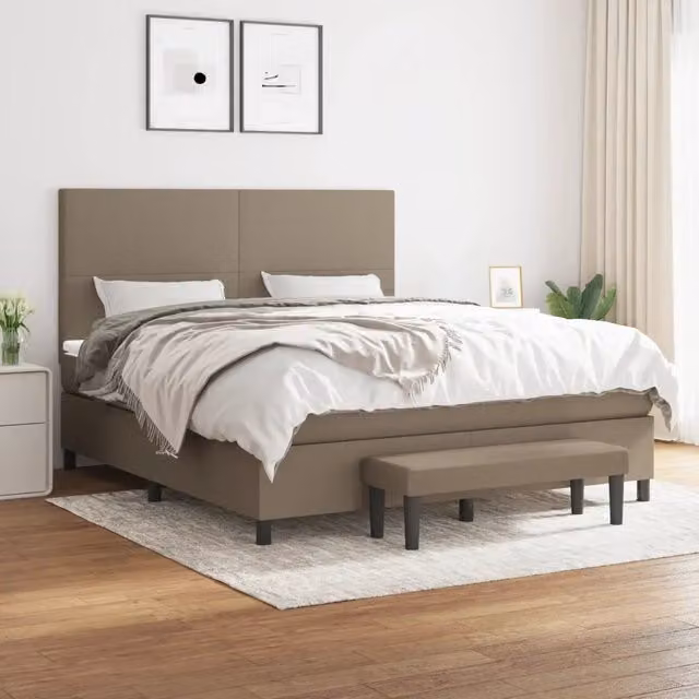 Letto Ibrido con Giroletto a Molle e Materasso vidaXL, Colore Beige e Bianco, L/P: 180 x 200 cm – 1