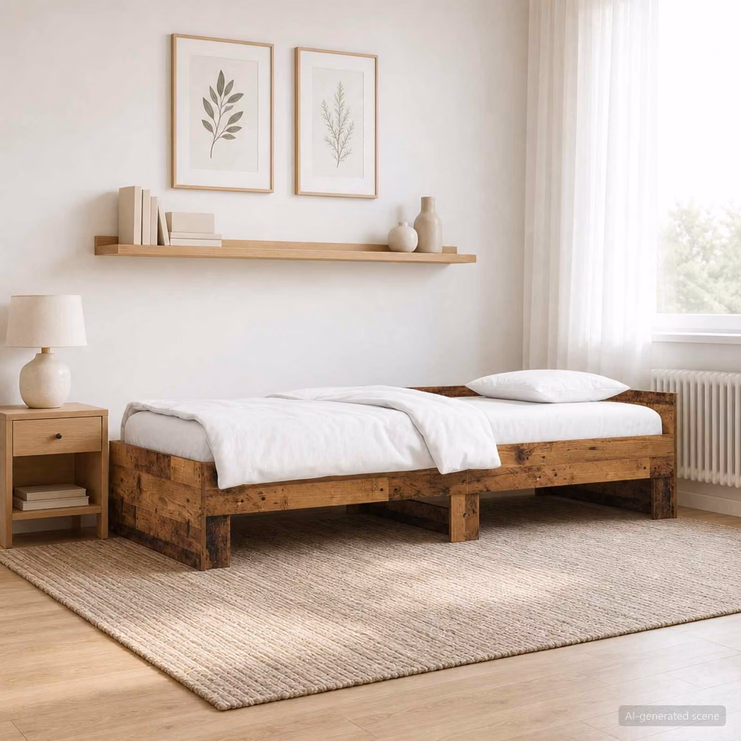 Struttura letto con testata vidaXL in legno color marrone L 80 cm x P 200 cm