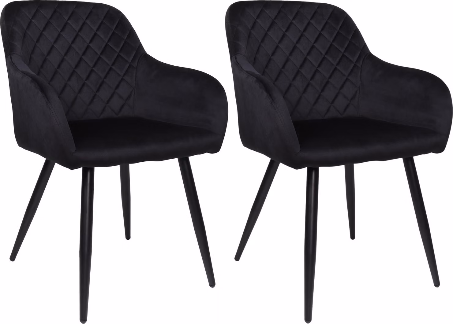 Set di 2 sedie da sala da pranzo ALBATROS SALO, nero - Sedia imbottita moderna ed elegante, confortevole - Elegante sedia da cucina, sedia da sala da pranzo o sedia da tavolo da pranzo in stile retrò