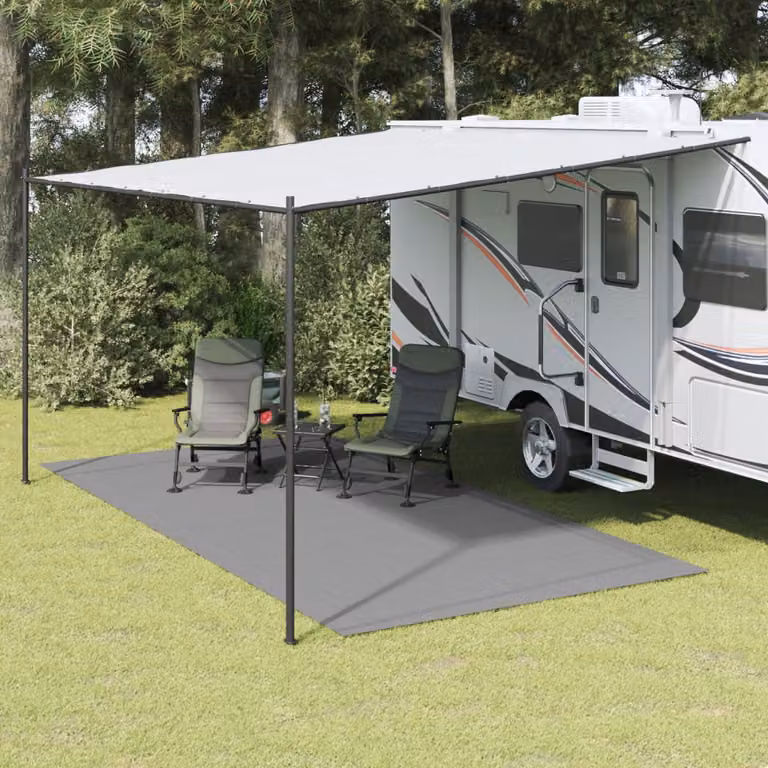 vidaXL Tappeto da tenda antracite in poliestere e PVC, L: 5 m, P: 2,5 m