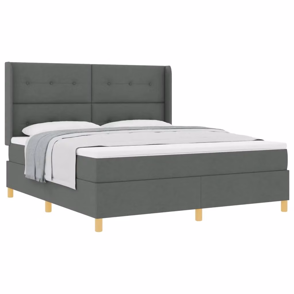 Letto moderno con materasso a molle vidaXL in tessuto grigio e dettagli oro L/P: 180 x 200 cm – 2