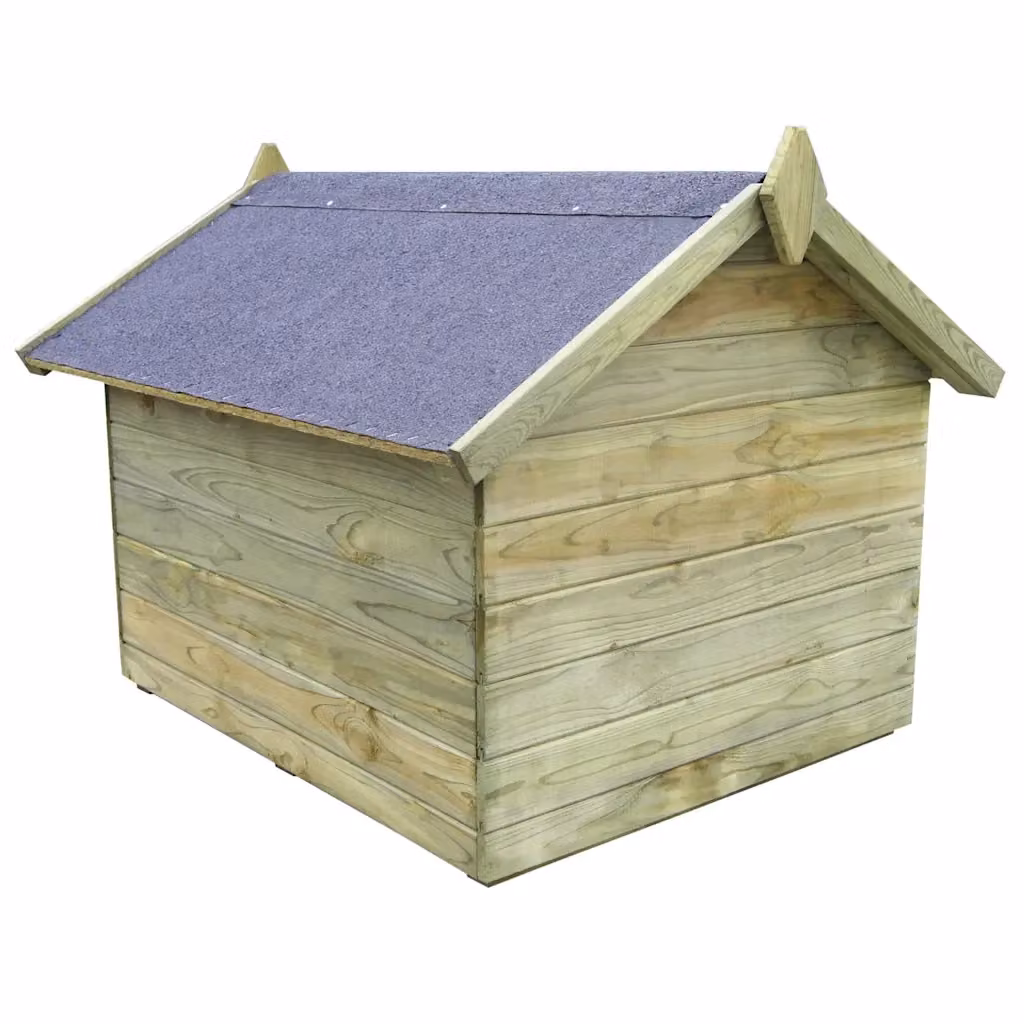 Cuccia per cane da esterno vidaXL in legno di pino marrone e verde con tetto rimovibile e resistente alle intemperie – 2