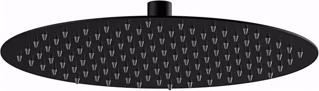 Soffione doccia tondo ultrapiatto Remer in acciaio inox nero opaco a parete – 1